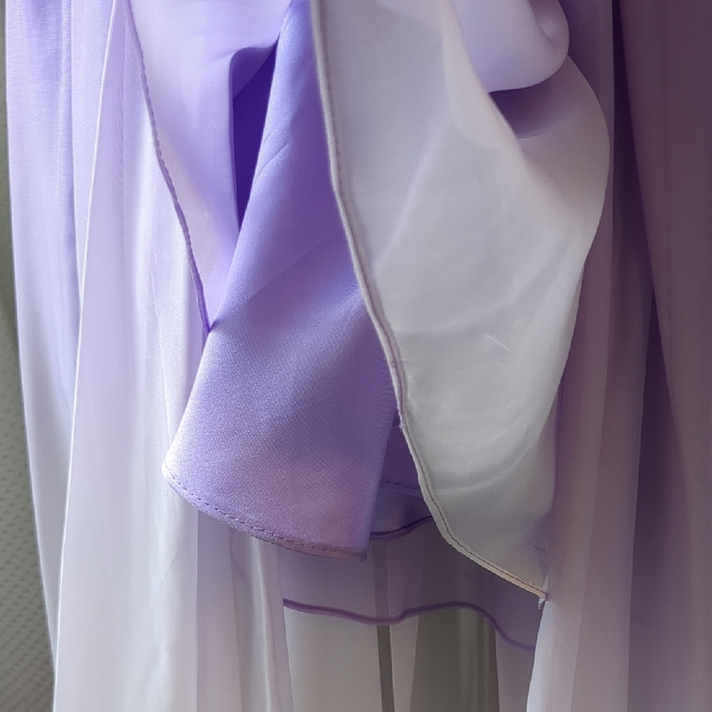 Elegant Purple and White Ombre Strapless Gown - Picture 10 of 11